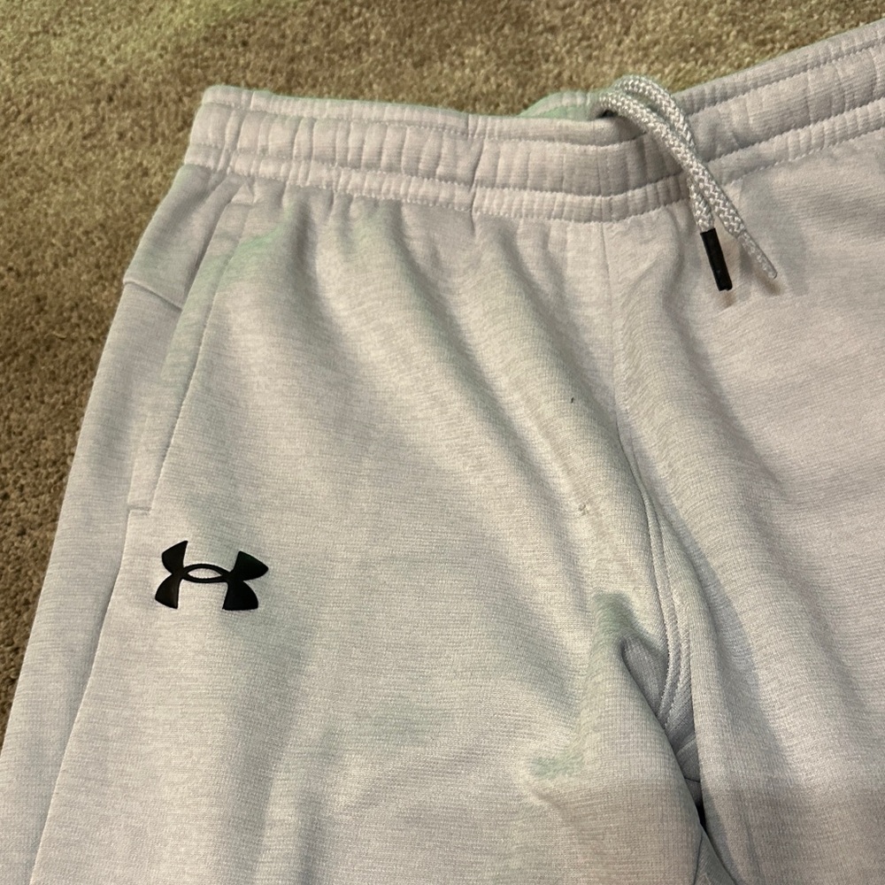 Under Armour Kids Pull On Jogger Sweatpants Loose Fleece White Youth Size XL YXL - Picture 3 of 7